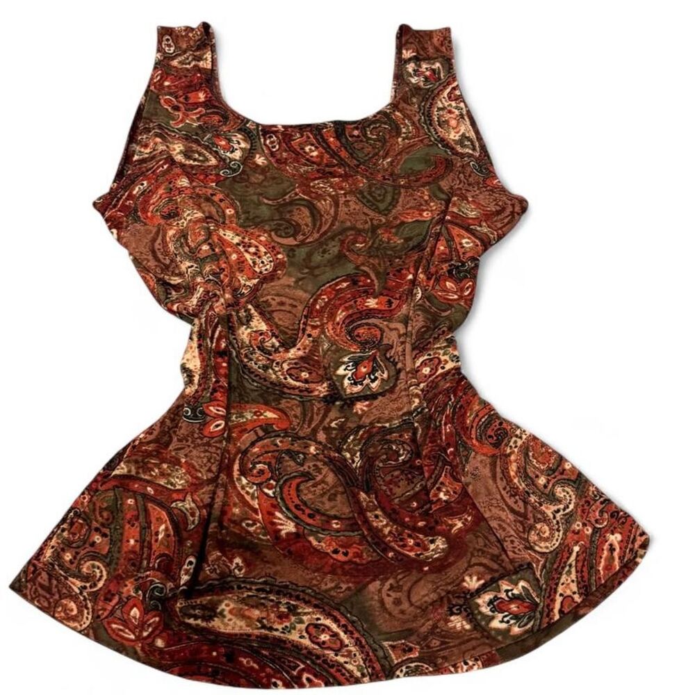 Chico's brown and red paisley tank top